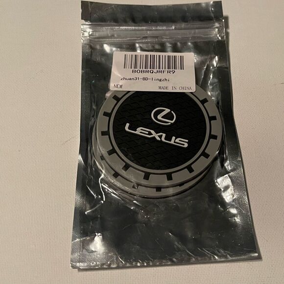 Lexus car cup Coasters in black and gray with logo Set of 2 NWT - Picture 4 of 5